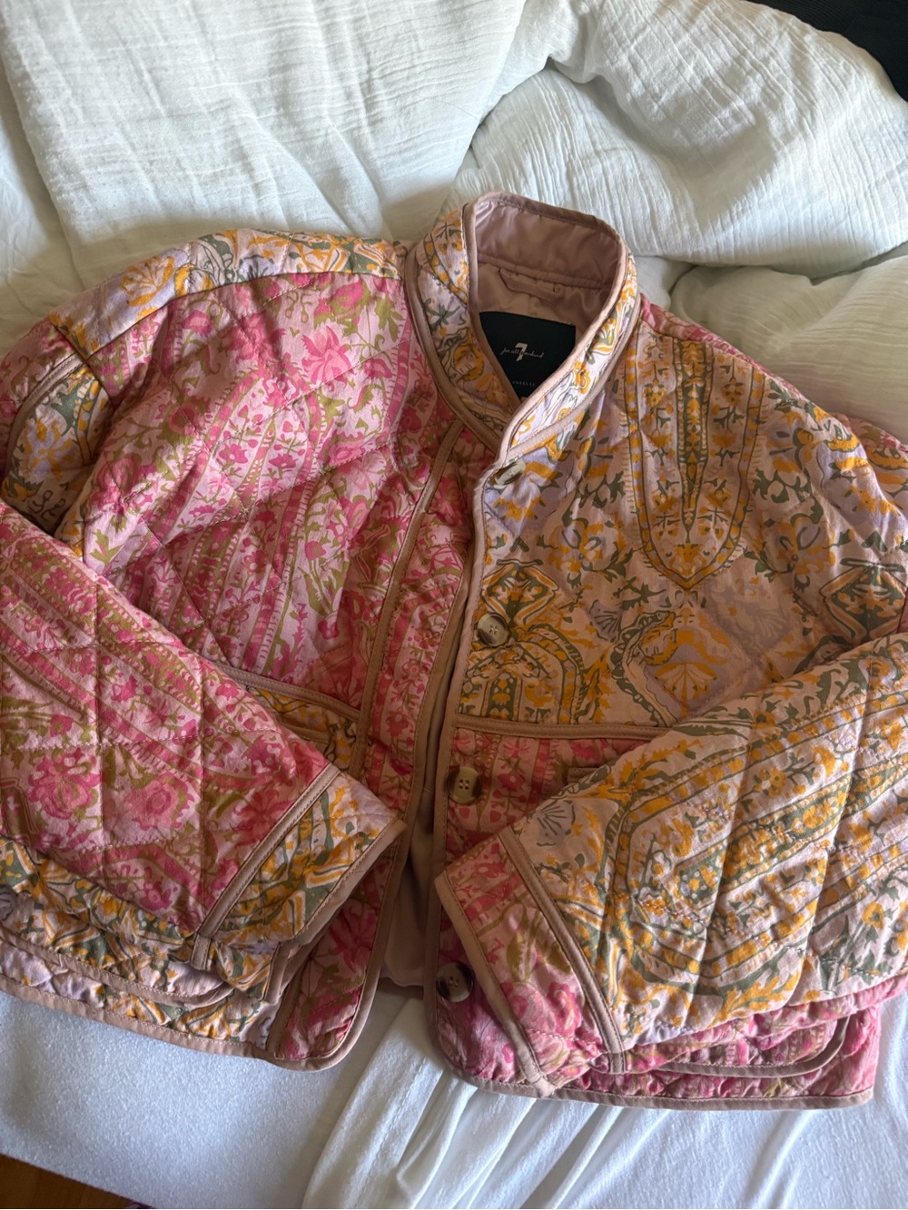 7 For All Mankind Quilted Floral Jacket